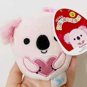 3.5" Squishmallow clip Kaelea pink koala Heart Valentine's Day KellyToy Plush